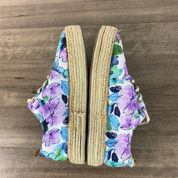 Coconuts Womens Espadrille Canvas Sneaker Size 9 M Floral Lace Up Comfort - Picture 10 of 11